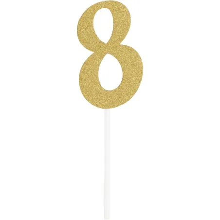 Cake Topper nombre 8, or