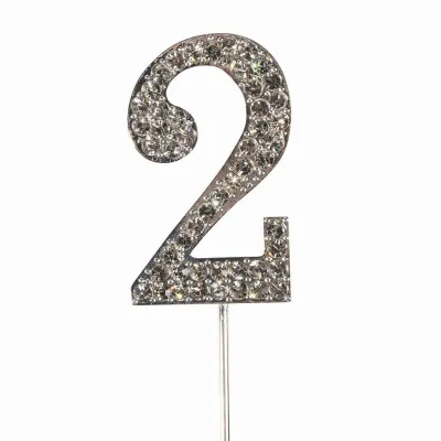 Cake Topper Zahl 2 Diamantoptik
