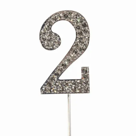 Cake topper number 2 diamond look