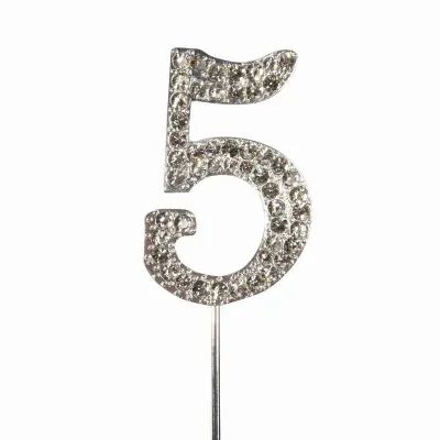Cake Topper Zahl 5 Diamantoptik