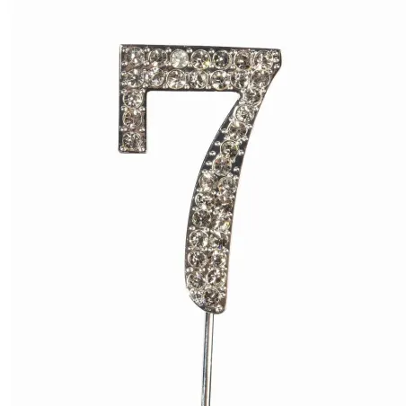 Cake Topper chiffre 7 aspect diamant