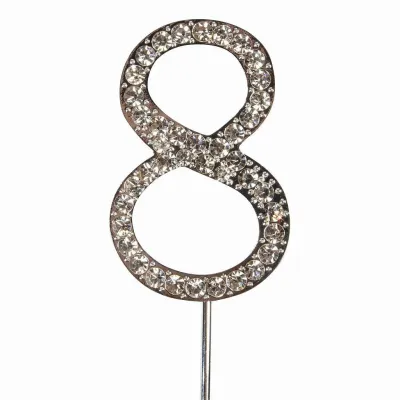 Cake Topper Zahl 8 Diamantoptik