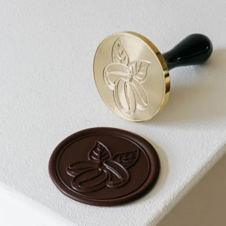 Chocolate stamp coffee bean 6 cm diameter made of wood and stainless steel