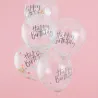 Ballon confetti pastel Happy Birthday, 5 pièces