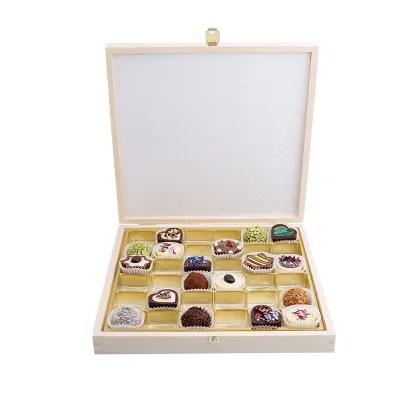 Boîte à chocolats en bois pour 36 chocolats pour des cadeaux raffinés