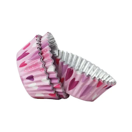 Stampi per cupcake con cuori rosa, 30 pezzi