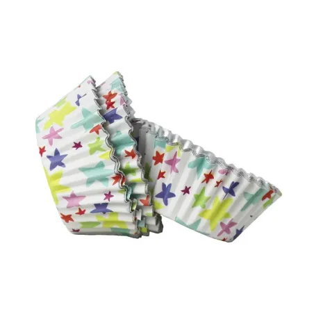 Cupcake molds stars colorful, 30 pieces