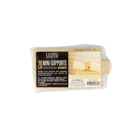 Patisserie base gold rectangle 20 pieces