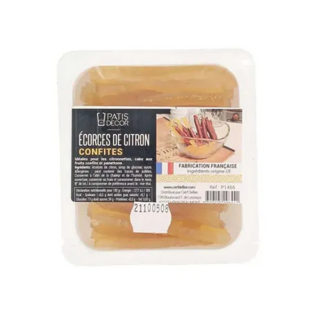 Zeste de citron confit 145 g pour pralines et desserts