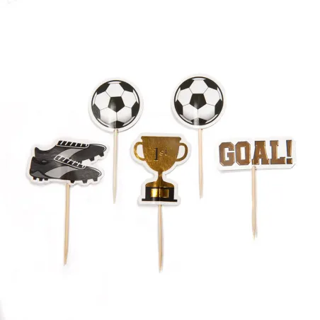 Cupcakes topper football, 12 pieces