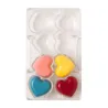 Chocolate hearts with bottom casting mold, 8 pieces