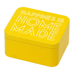 Boîte à biscuits jaune "Happiness is home made