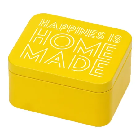 Boîte à biscuits jaune "Happiness is home made
