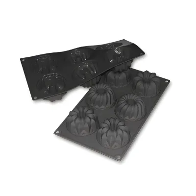 Silikonform Gugelhöpfe mix Ø 7,5 cm, 6 Stück für süsse Desserts