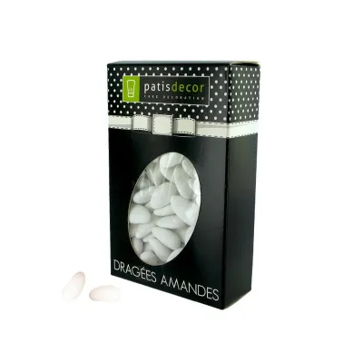 Mandel-Dragées Weiss Matt, 500 g