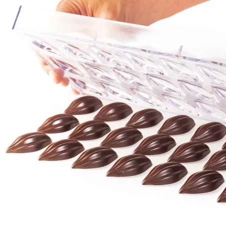 Stampo per praline a forma di fava di cacao, 21 praline