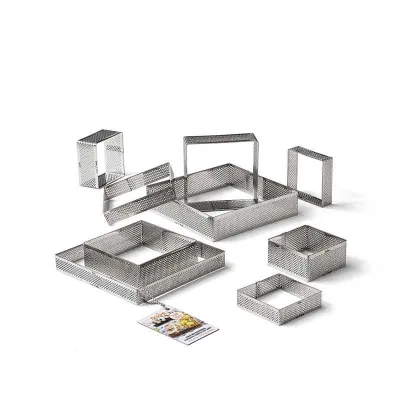 Perforierter Quadratischer Tortenring, 15 x 15 x 2 cm