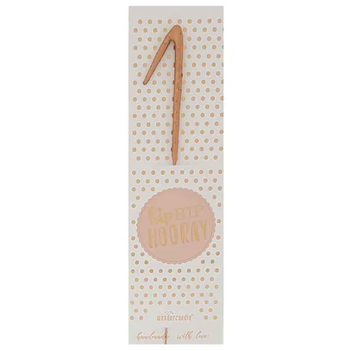 Candelina sparkler 1 oro rosé per compleanni, anniversari e altre occasioni