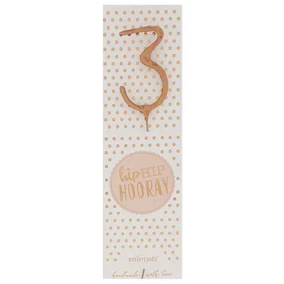 Wunderkerze 3 Rose Gold für Geburtstage, Jubiläen und andere Anlässe