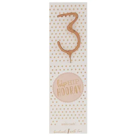 Candelina sparkler 3 oro rosé per compleanni, anniversari e altre occasioni