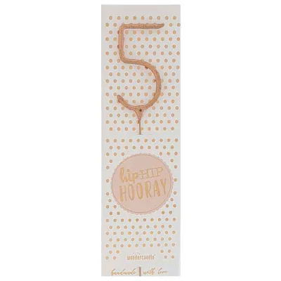 Wunderkerze 5 Rose Gold für Geburtstage, Jubiläen und andere Anlässe