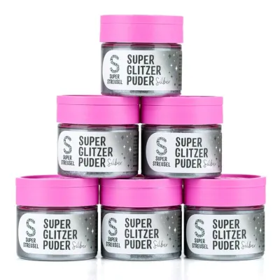 Super Streusel SuperGlitzerPuder Silber, 10 g