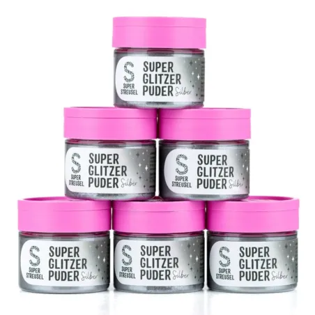 Super Streusel SuperPoudre scintillante argentée, 10 g