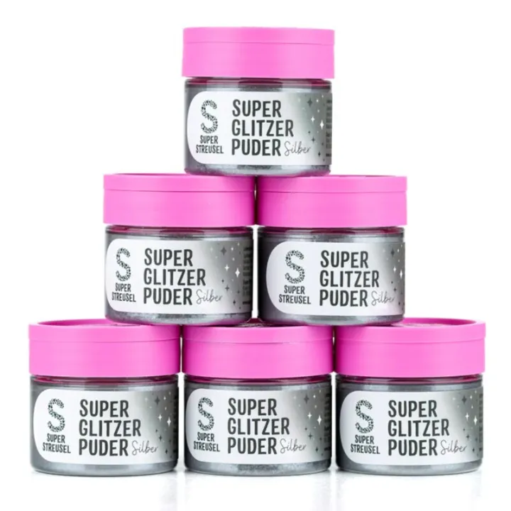 Super Streusel SuperGlitzerPuder argento, 10 g