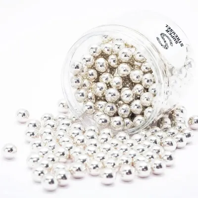 Super Streusel Schokoperlen Silber, 180 g