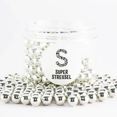 Super Streusel Schokoperlen Silber, 180 g