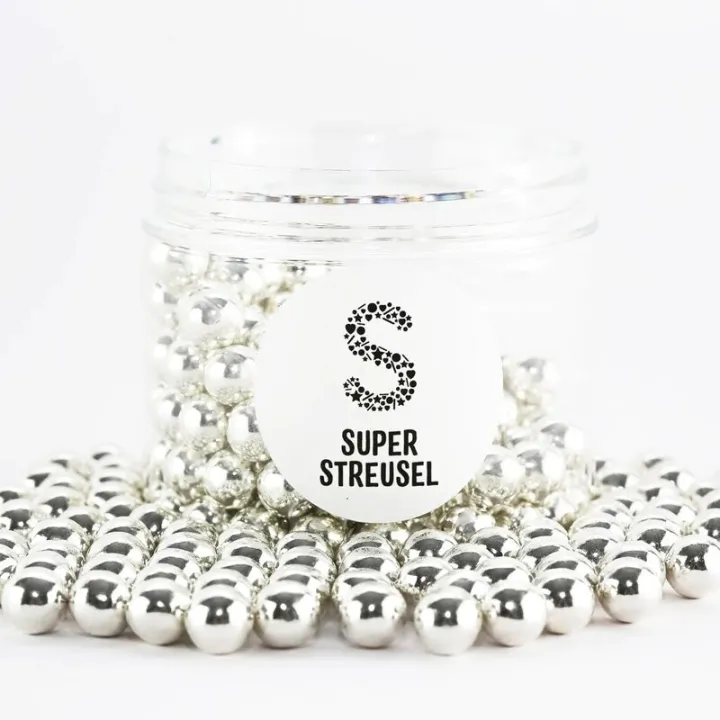 Super Streusel Schokoperlen Silber, 180 g