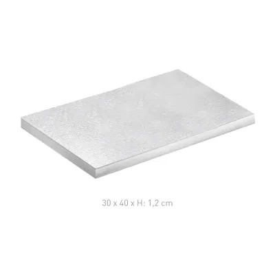 Rechteckige Tortenplatte Silber, 30 x 40 x 1.2 cm