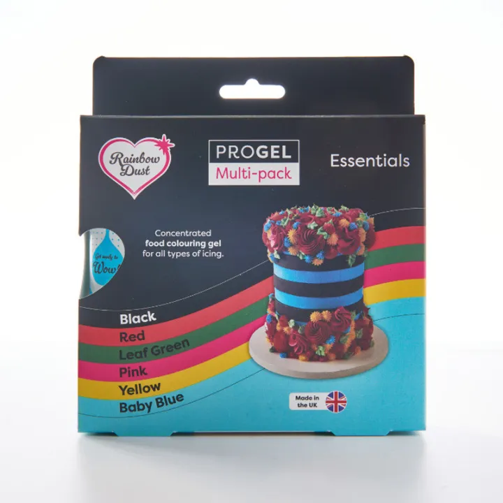 Progel Gelfarben Set, 6-teilig für Macarons, Cremen & Glasuren