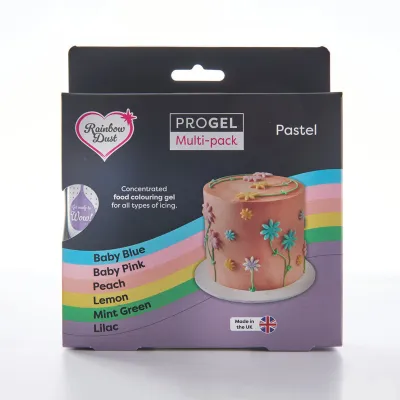 Progel Gelfarben Set, 6-teilig für Macarons, Cremen & Glasuren
