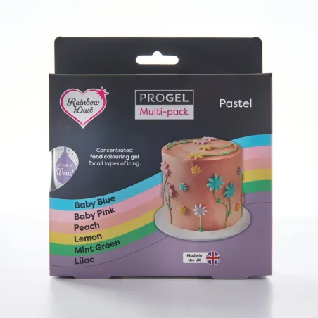 Progel Gelfarben Set, 6-teilig für Macarons, Cremen & Glasuren