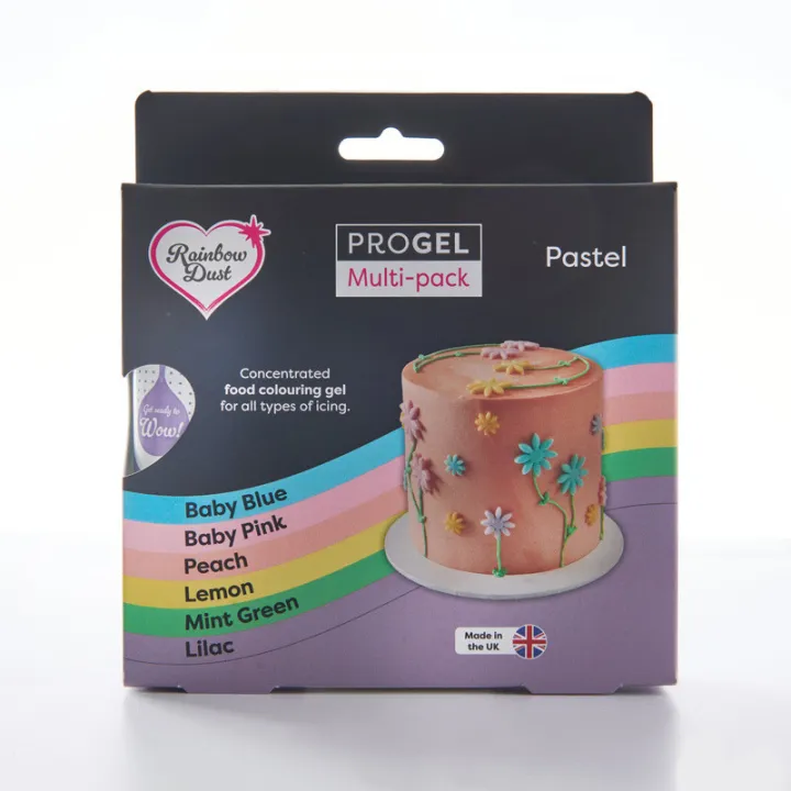 Progel gel colors set, 6 pieces for macarons, creams & glazes