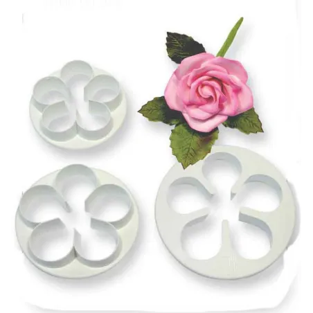 Set of 3 large rose cutters for elegant decorations