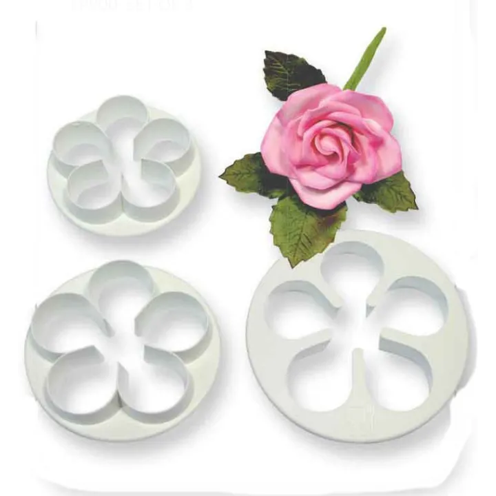 Set of 3 large rose cutters for elegant decorations