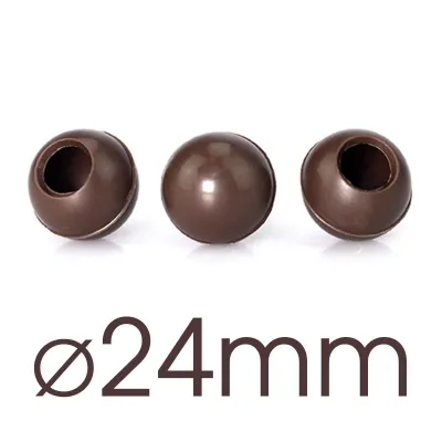 63 Hohlkugeln Dunkel Ø 24 mm für hausgemachte Truffes