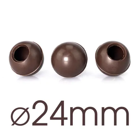 63 Hohlkugeln Dunkel Ø 24 mm für hausgemachte Truffes