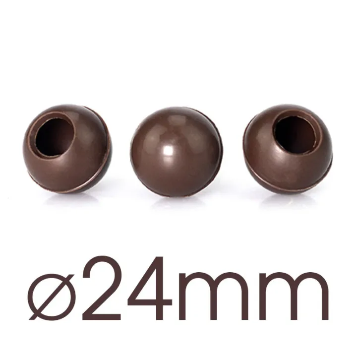 63 Hohlkugeln Dunkel Ø 24 mm für hausgemachte Truffes