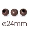 63 hollow balls dark Ø 24 mm for homemade truffles
