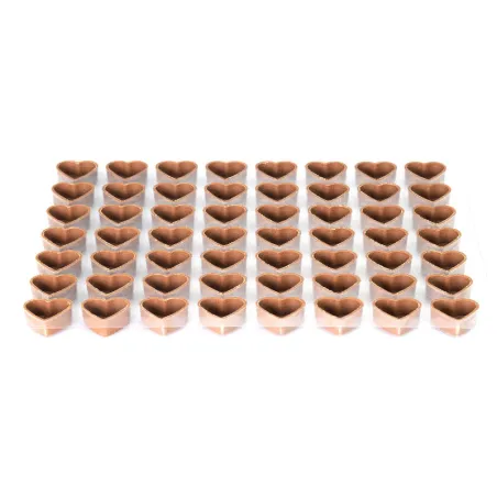 56 heart-shaped praline shells, milk for homemade pralines