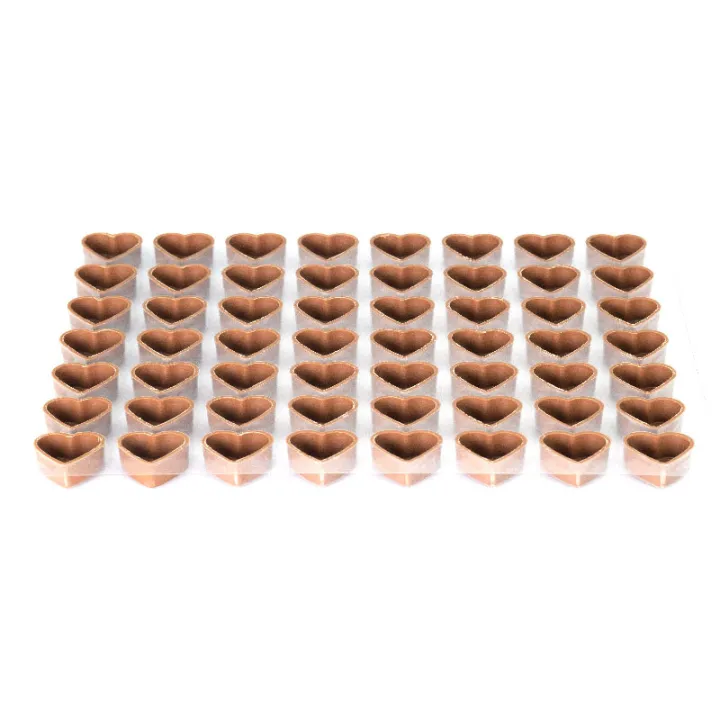 56 heart-shaped praline shells, milk for homemade pralines