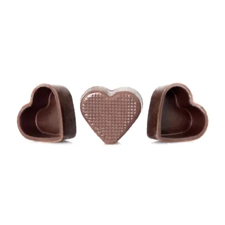 Gusci per praline a cuore, fondente, 56 pezzi per praline pregiate