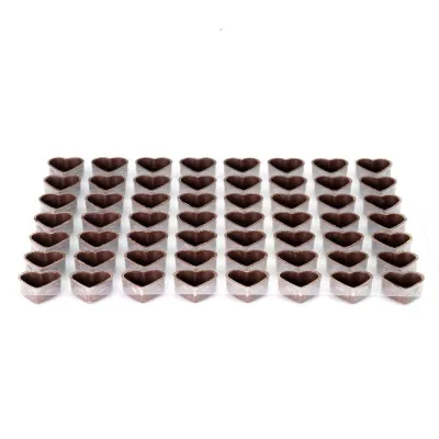Praline shells heart, dark, 56 pieces for fine chocolates
