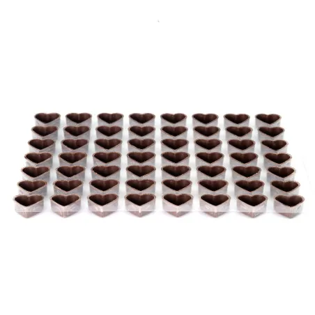 Praline shells heart, dark, 56 pieces for fine chocolates