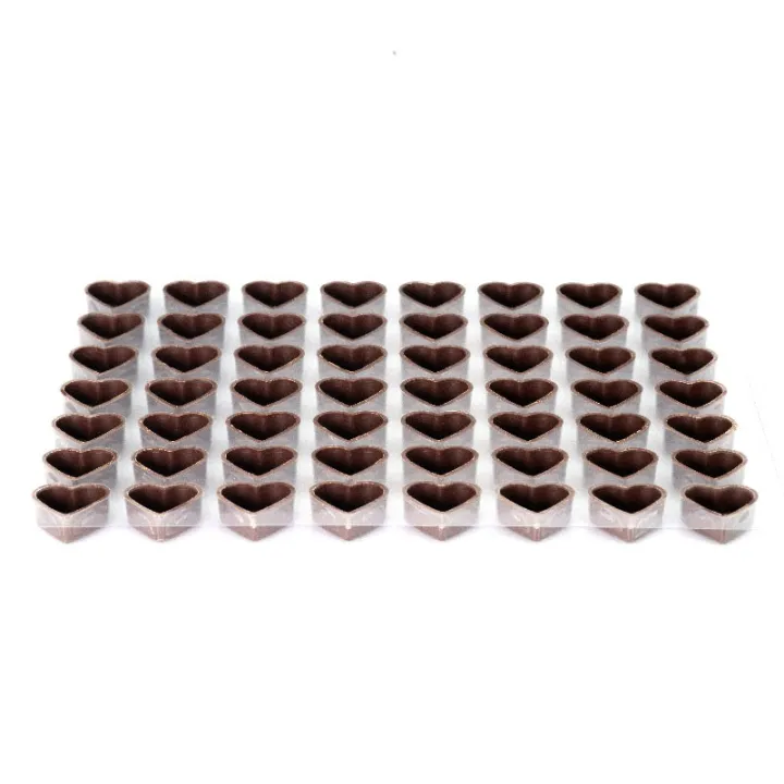 Praline shells heart, dark, 56 pieces for fine chocolates