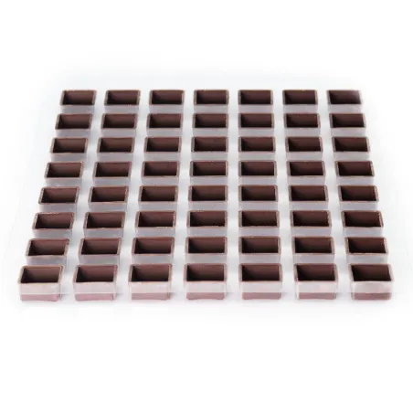 Coupelles pour pralines Carré, foncées, 56 pièces pour pralines nobles