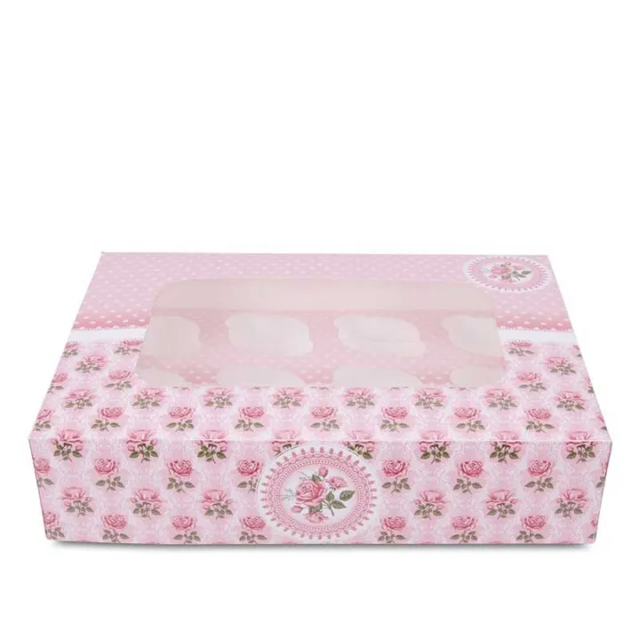 Muffin- & Cupcakebox Rosengarten 12er